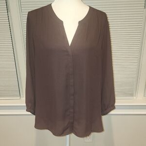 NYDJ Women's Blouse in Warm Brown